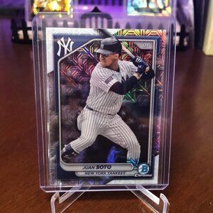 Juan Soto two baseball card lot ones a refractor